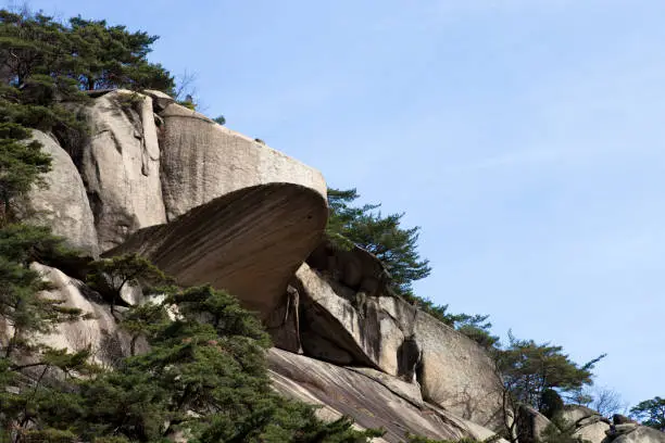 A rocky cliff in Dobongsan Mountain, South Korea.