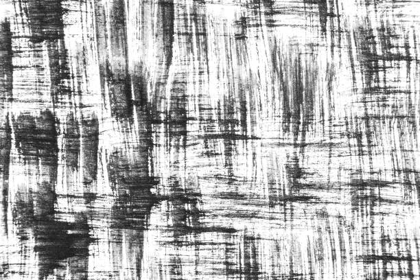istock Closeup black gouache brush strokes. Abstract grunge brush drawing background. 1178336834
