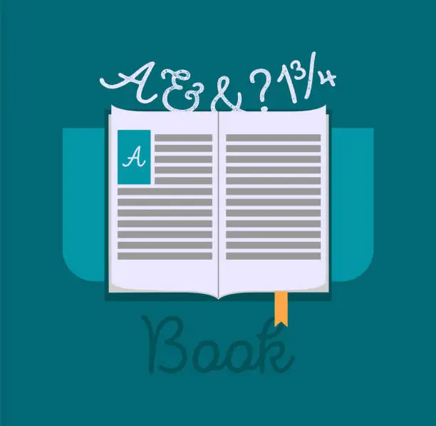 Vector illustration of open book