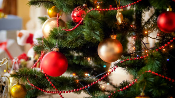 istock Beautiful background for winter holidays with decorated Christmas tree 1178338249