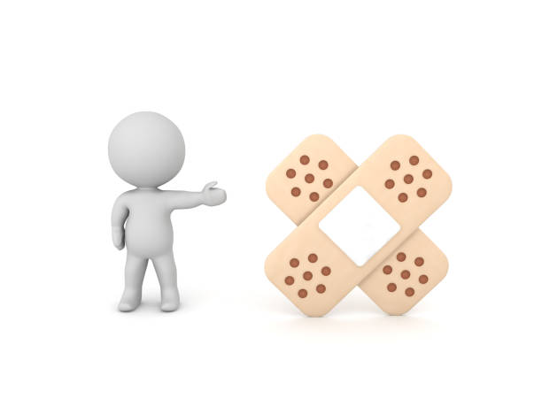 istock 3D Character showing two bandages 1178339488