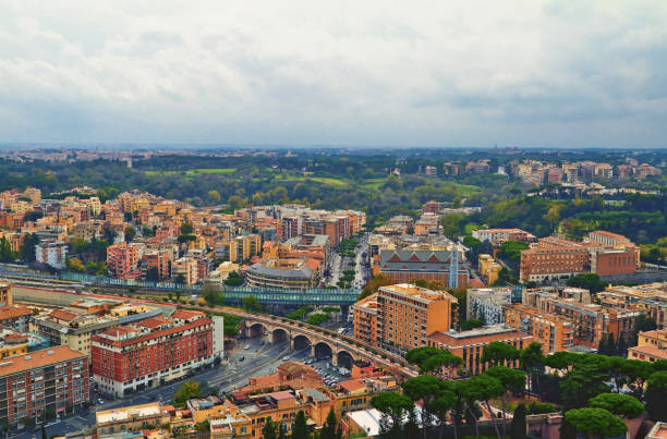 istock Rome panorama building evening. Rome rooftop view with ancient architecture in Italy 1178341366