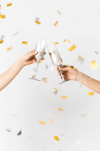 香檳和五彩紙屑慶典 - 祝酒 圖片 個照片及圖片檔