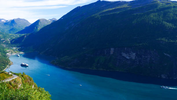 istock Fjord Geirangerfjord with ferry boat, Norway. 1178343646