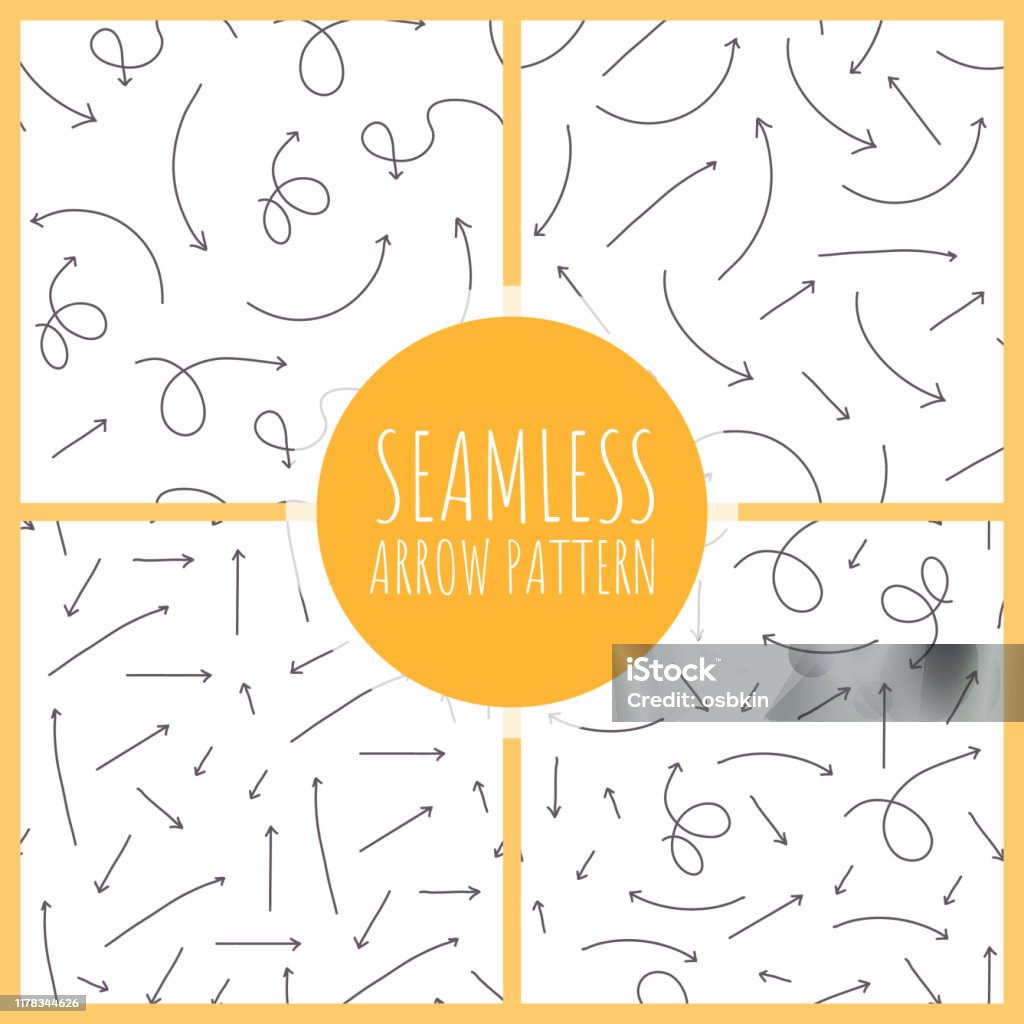 Inconsistent Arrow Pattern Seamless Pattern With Hand Drawn Arrow Stock Illustration - Download ...