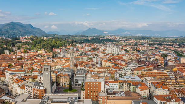 Aerial view of Varese stock photo