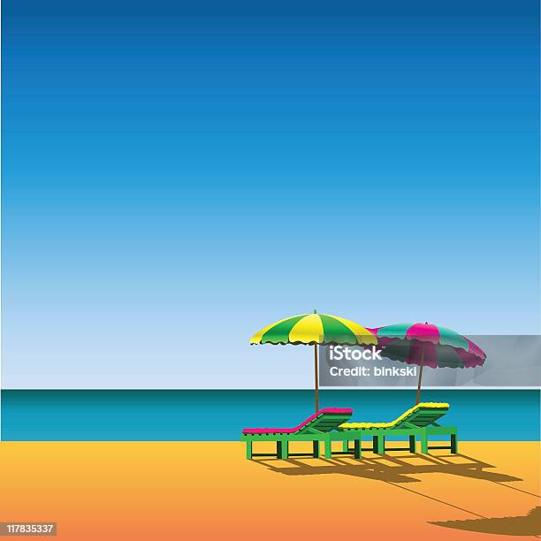 Beach Stock Illustration - Download Image Now - Beach, Chair, Color Image