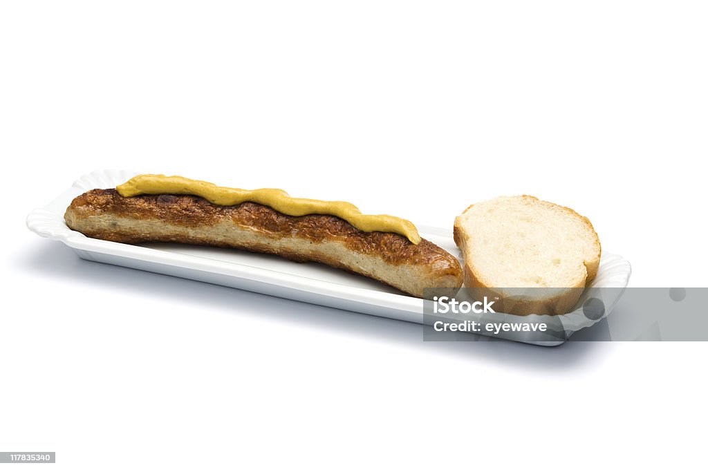 thuringer Boudin blanc à la moutarde et pain - Photo de Aliment en portion libre de droits