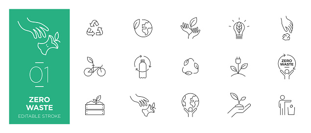 Set of Zero waste line icons - Modern icons