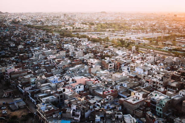 istock Panoramic view at the indian city at the sunset. 1178354261