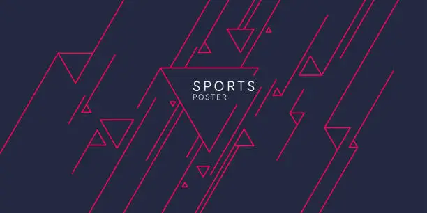 Vector illustration of Sports poster. Abstract background with dynamic shapes. Vector template