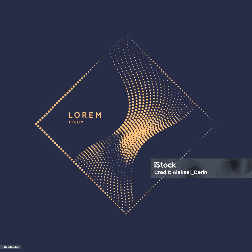 Abstract Element With Dynamic Lines And Particles Vector Illustration ...