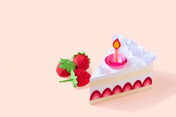 istock Piece of paper strawberry cake 1178359570