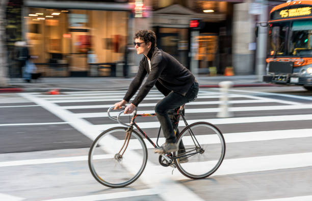istock Cyclist in downtown Los Angeles 1178361568
