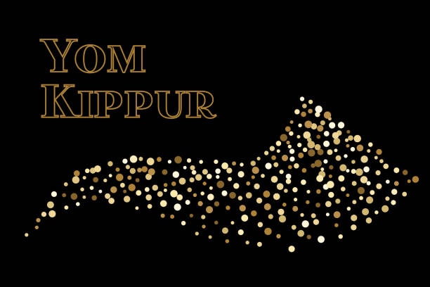 shofar yom kippur tebrik kartı, vektör illüstrasyon. - yom kippur stock illustrations