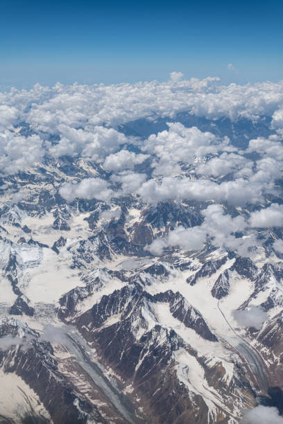 istock Top view of the highest Snow mountain and Cloud. 1178363623
