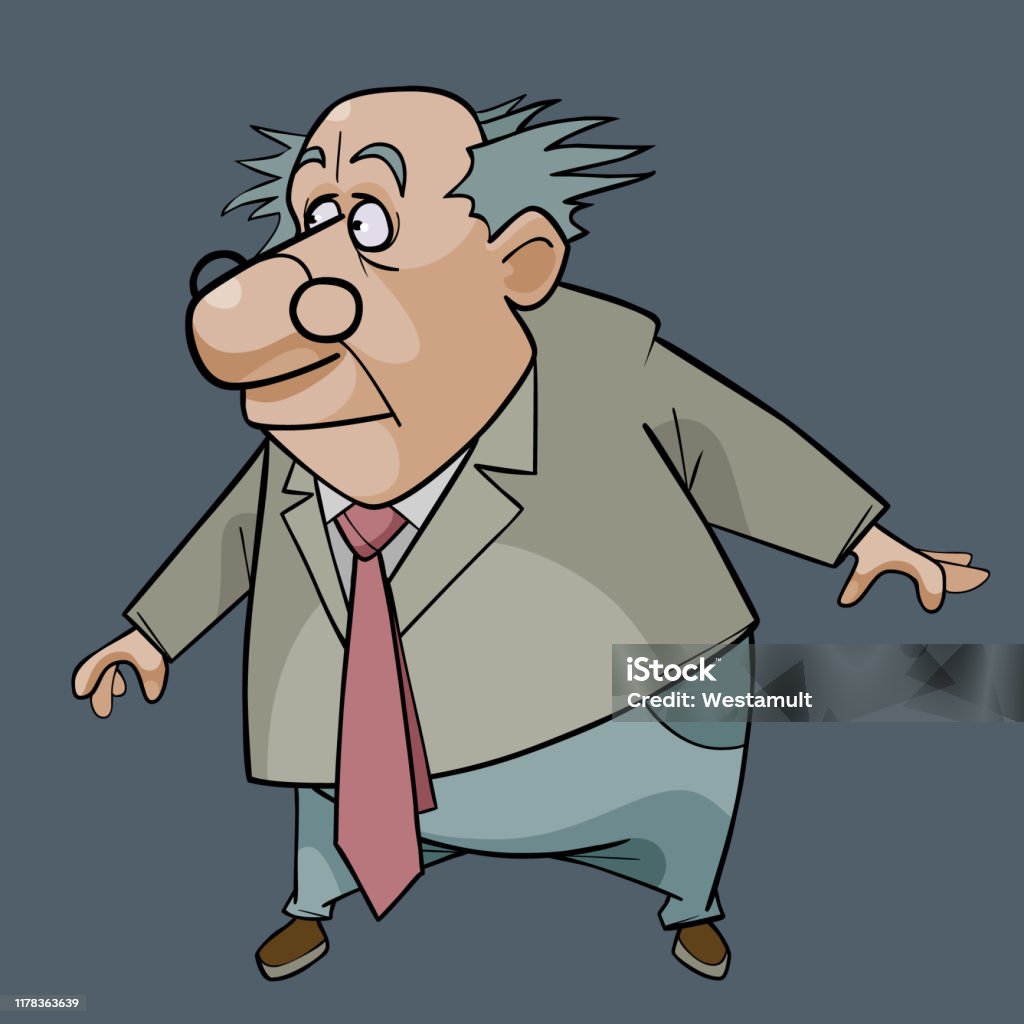 Cartoon Male Teacher In Suit With Tie And Glasses Stock Illustration -  Download Image Now - Clip Art, Hair Loss, Necktie - iStock