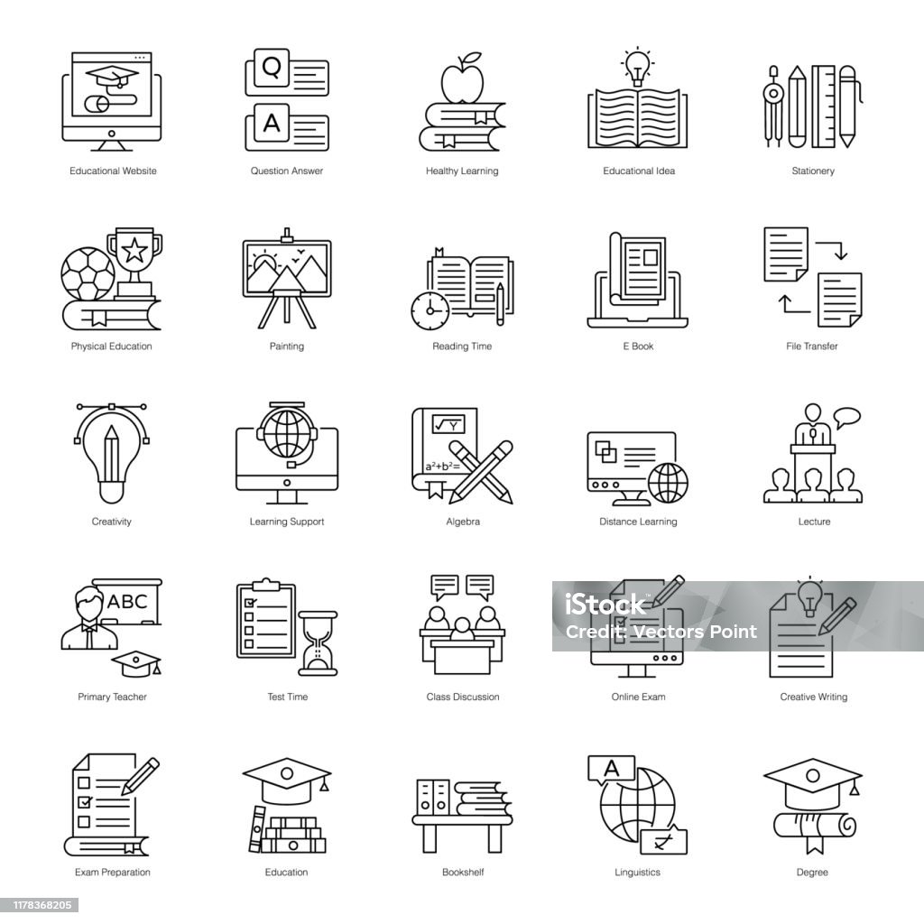 Vector Activité Pack Vectors Digital Education Line Vecteurs libres de droits et plus d ...