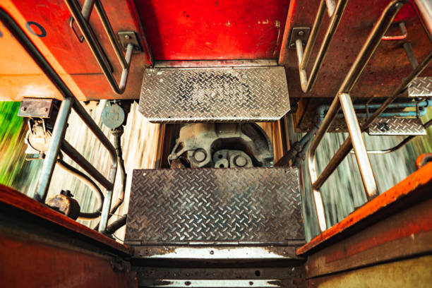 Door walkway between bogie train on motion railway, iron plate for passenger walk cross or connect to other bogie of train,