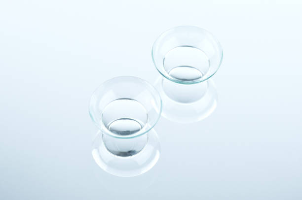 istock Contact lenses on grey background. 1178370479