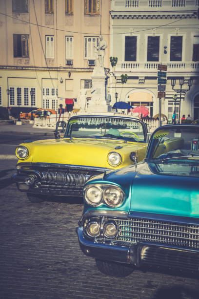 istock Vintage Cars On Cuban Streets 1178374895