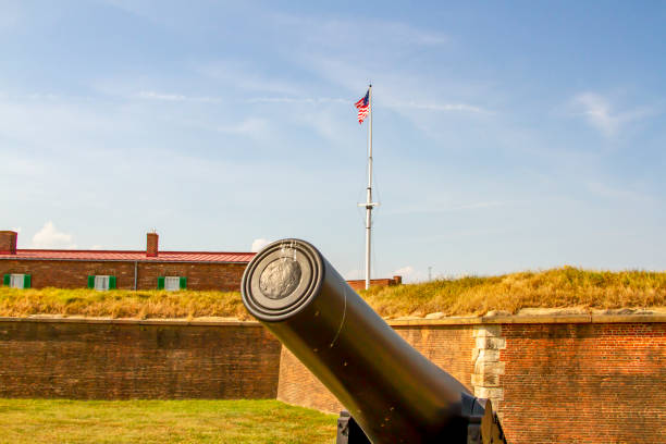 Cannon and flag at Fort McHenry