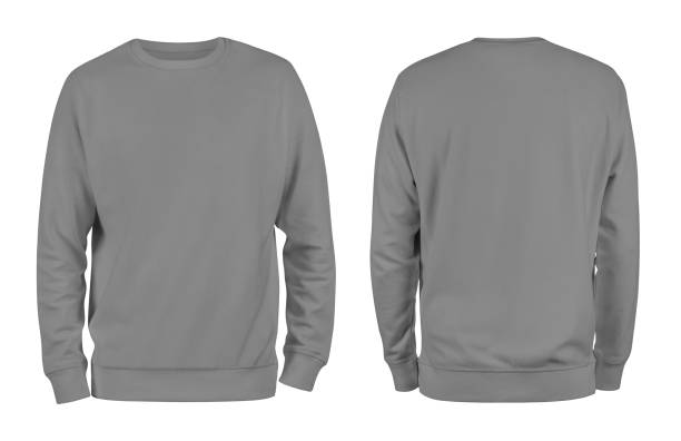 istock Men's grey blank sweatshirt template,from two sides, natural shape on invisible mannequin, for your design mockup for print, isolated on white background 1178379899