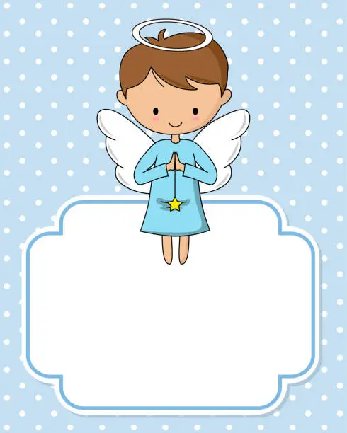 Vector illustration of Angel boy with star