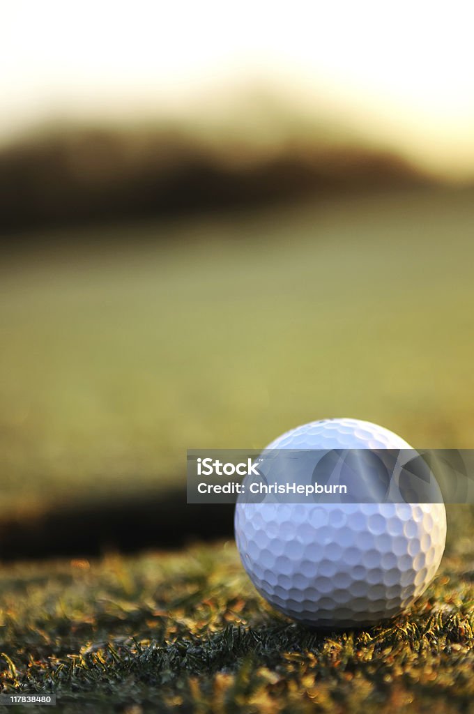 Golfe toque no nascer do sol - Foto de stock de Bandeira de golfe royalty-free