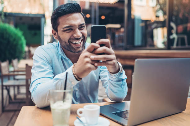 istock Businessman checking media feed in a restaurant 1178385559