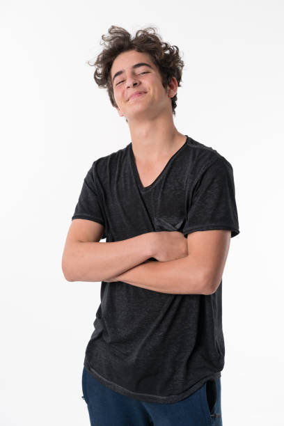 istock Portrait of smiling boy over white background 1178387199