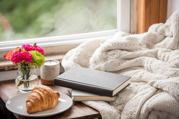 istock Warm and cozy at home reading a book and drinking coffee 1178387252