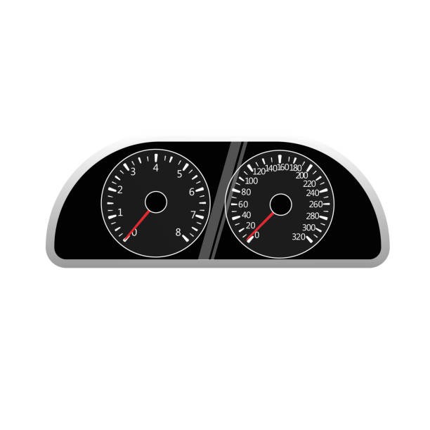 スピードメーターとタコメーター - speedometer measuring skill dashboard点のイラスト素材／クリップアート素材／マンガ素材／アイコン素材