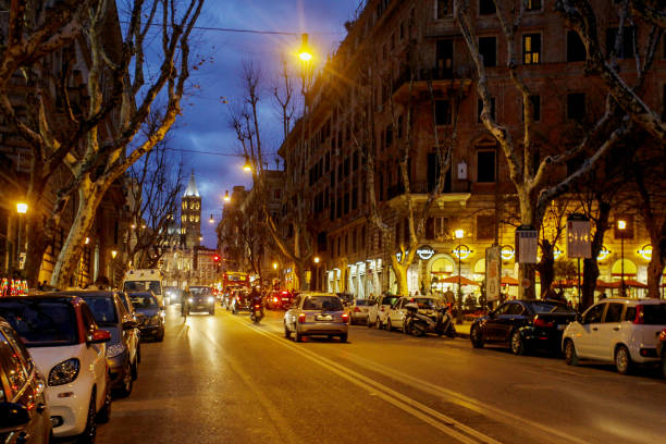 istock Street in Rome .Evening 1178388853