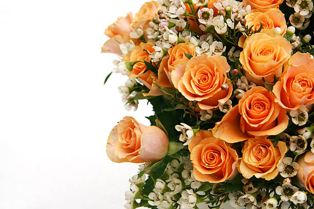 istock Bouquet of orange roses with copyspace 117839141