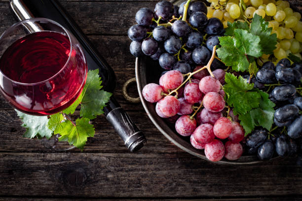 istock Red wine in the bottle and in the glass with appetizer. 1178393250