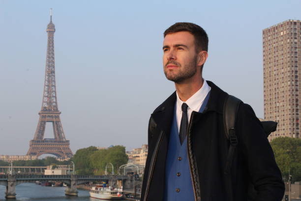 istock Gorgeous businessman with Paris in the background 1178396344