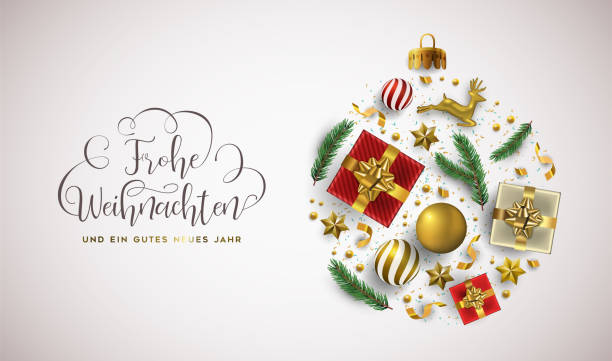 istock Christmas New Year german card gold xmas bauble 1178396511