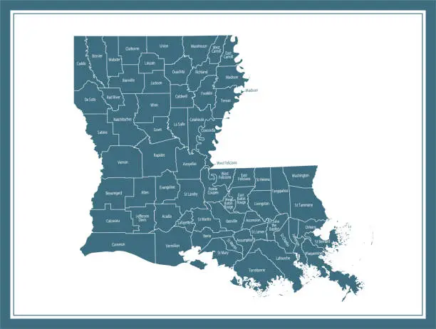 Vector illustration of Louisiana USA map downloadable