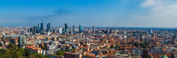 Aerial view of Milan, Italy Aerial view of Milan, Italy lombardy photos stock pictures, royalty-free photos & images