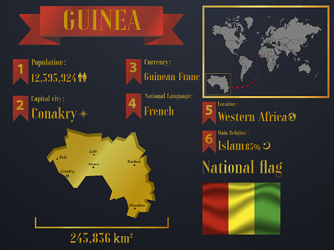 Guinea Visual Ilustración de Visualización De Datos Estadísticos De Guinea Viajes ...