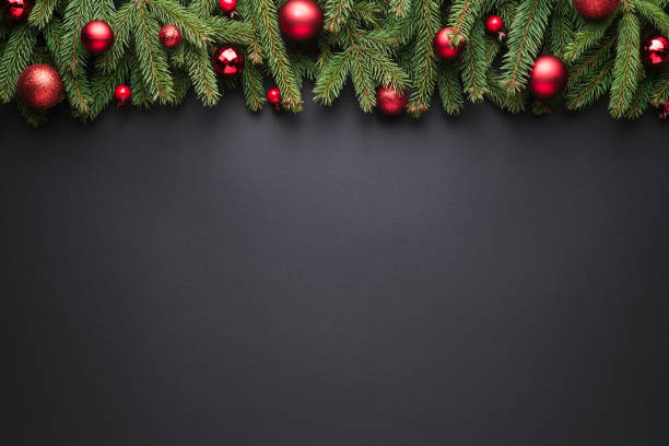 istock Christmas and New Year dark background with border 1178408050
