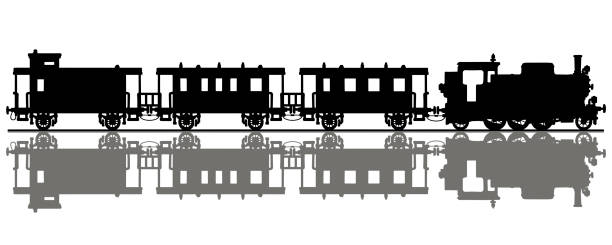 istock The black silhouette of a steam train 1178419171