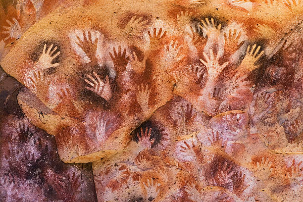 Ancient Hands Paintings in Patagonia  santa cruz province argentina photos stock pictures, royalty-free photos & images