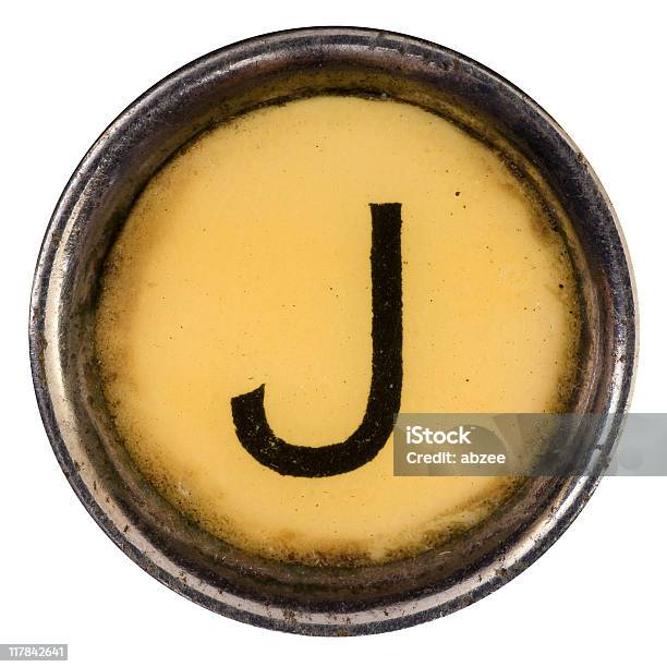 타자기 암호키 J 알파벳 J에 대한 스톡 사진 및 기타 이미지 - 알파벳 J, 대문자, 원형