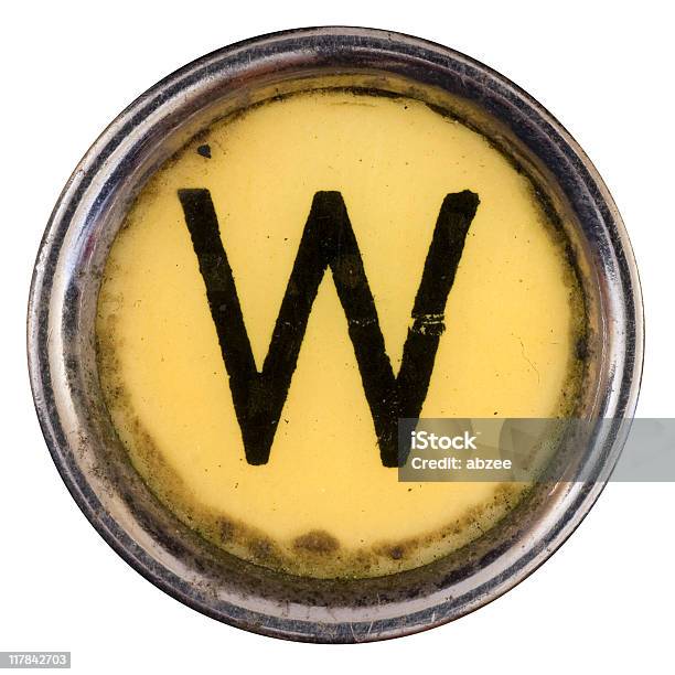 Typewriter Key W Stock Photo - Download Image Now - Alphabet, Typewriter Key, Capital Letter