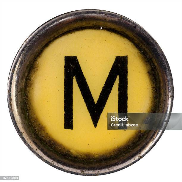 Tecla De Máquina De Escrever M - Fotografias de stock e mais imagens de Alfabeto - Alfabeto, Antigo, Comunicação
