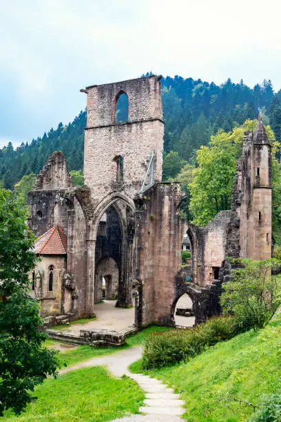 Historic ruin in Blackforest All Saints' Day Germany