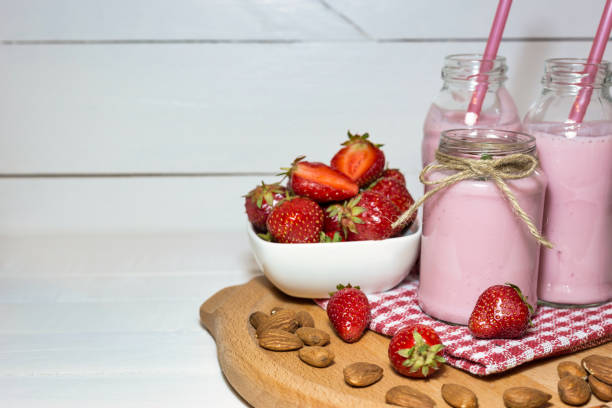 istock Healthy breakfast with fresh strawberries 1178438475