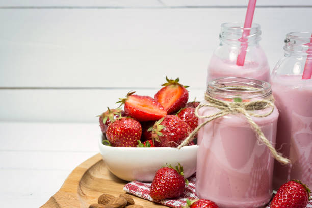 istock Healthy breakfast with fresh strawberries 1178440670